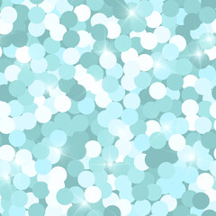 Wall Mural - Glitter seamless texture. Actual mint particles. Endless pattern made of sparkling circles. Dazzling