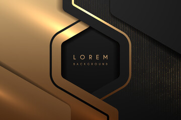 Wall Mural - abstract black and gold luxury background