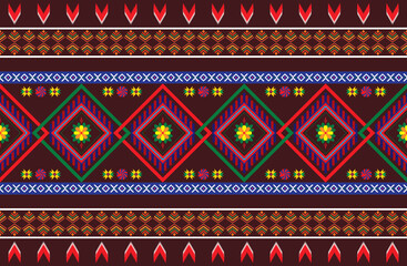 geometric design pattern fabric ethnic oriental traditional  for embroidery style, curtain, background, carpet, wallpaper, cloth, wrapping, batik, fabric,Vector illustration.