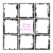 © Fyuriy - Black square grunge frames collection. Vintage photo frames template set. Vector ink messy design border.