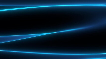 Wall Mural - looped animation. abstract colorful wavy background in blue on black backdrop. modern colorful wallp