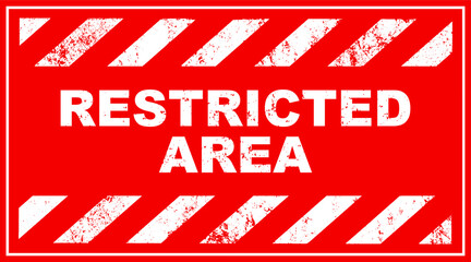 Poster - Restricted area sign on yellow background