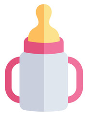 Sticker - Baby bottle, illustration, vector on white background.