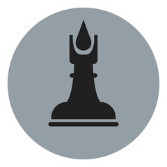 Sticker - Chess figure black king, illustration, vector on white background.