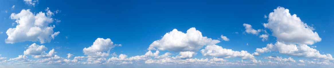 Wall Mural - panoramic fluffy cloud in the blue sky. sky with cloud on a sunny day.