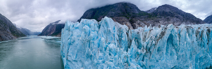 Sticker - USA, Alaska, Aerial panoramic view of blue ice face of LeConte Glacier east of Petersburg