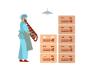 Wall Mural - Packing Ready Sausages Composition