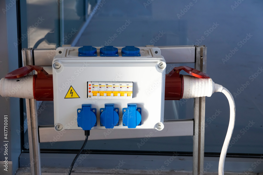 Power Distributor 32A. Electrical socket outlets. Three-phase socket ...