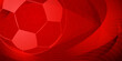 Football or soccer background with big ball in red colors