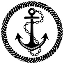 Anchor Emblem Rope Pattern Border