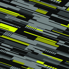 Wall Mural - Striped geometric seamless pattern. Abstract modern grunge racing texture for vinyl wrap and decal. Vector background.