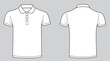 © runrun2 - Blank white collar t-shirt template. Front and back view