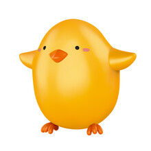 3d Cute Yellow Baby Chick