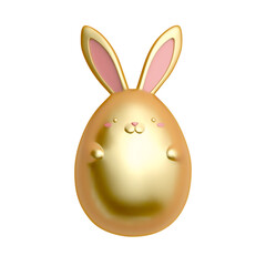 3d gold Easter rabbit