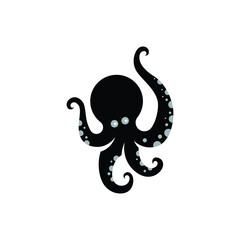 Wall Mural - silhouette octopus logo with tentacles_ octopus logo simple shape_good use for tattoo_logo_and icon