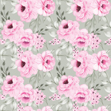 Seamless Pattern Seamless Pattern Background Of Flower Peonies Pink Seamless Pattern Background Of Flower Peonies Pink