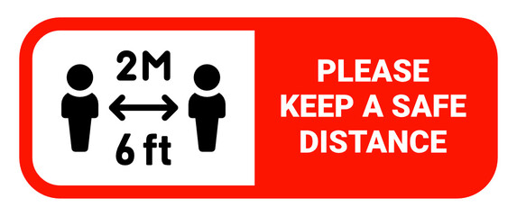 Wall Mural - Please Keep A Safe Distance, People Distance. Covid-19 prevention icon