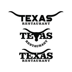 texas restaurant longhorn logo icon design