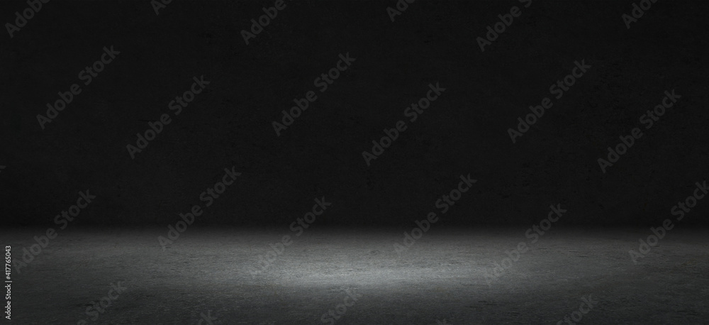 Fotografia room black floor is made of dark plaster for interior decoration or gym for exercise