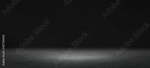 Canvas Print room black floor is made of dark plaster for interior decoration or gym for exercise