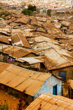 Fototapeta Sawanna - Kibera slums homes into the horizon