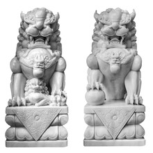 Two Statue Lion Foo Fu Dog