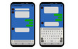 © Atiporn - vector chatting screen with keyboard in mobile communication illustration