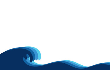 Wall Mural - Fluid blue ocean wave layer abstract background vector.