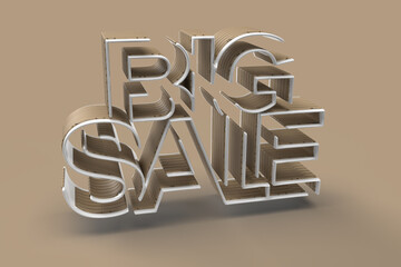 Wall Mural - 3d render big sale text. 3d illustration graphic design.