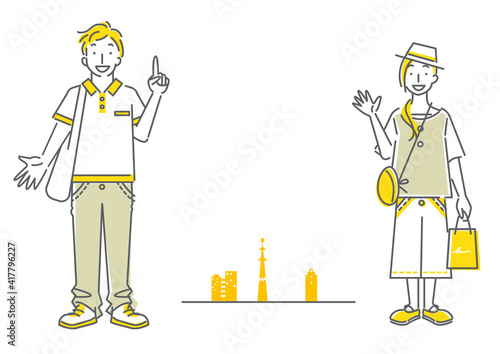 楽しくお出かけする若い女性と男性のシンプルでおしゃれな線画イラスト Stock Illustration Adobe Stock 楽しくお出かけする若い女性と男性のシンプルでおしゃれな線画イラスト Stock Illustration Adobe Stock