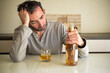 © AUFORT Jérome - caucasian man addicted to alcohol