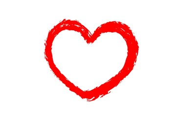 Poster - red heart on white background - illustration 