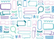 Vector set of hand drawn doodle elements. Arrows, thought bubble, bullets, banners, ribbons, buntings, frames