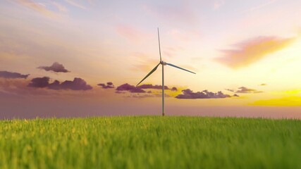 Renewable energy, eco-friendly wind power generation in the open field.