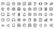 © Adam - User interface icon set with line style, including home screen application like message, phone, camera, pin location, complete 50 icons for UI UX design.