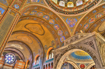 szeged, interior of the cathedral, hdr image