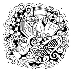 Wall Mural - science cartoon vector doodle design