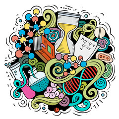 Wall Mural - science cartoon vector doodle design
