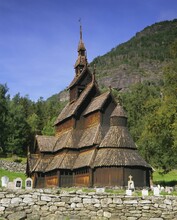 Borgund Stave Church, The Best Preserved 12th Century Stave Church In The Country, Borgund, Western Fjords, Norway, Scandinavia, Europe