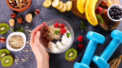 Wall Mural - healthy breakfast- diet food concept