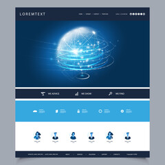 Wall Mural - technology website creative design template for your business - cloud computing, telecommunications,