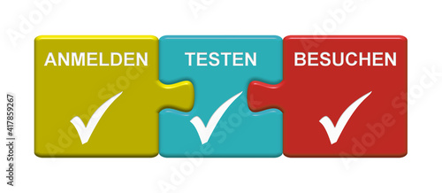 3 Puzzle Buttons zeigen Anmelden Testen Besuchen © kebox