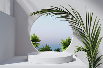 geometric minimal scene, design for cosmetic or product display podium
