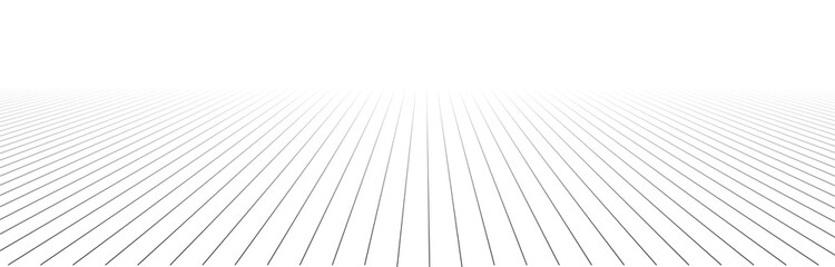 Vector perspective mesh. Detailed grid lines on white background.