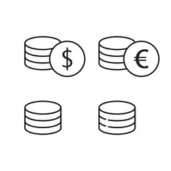 Sticker - Money icon. Euro and dollar icon