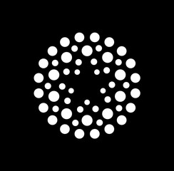 Creative circel or dots star logotype. Star in negative space vector logotype