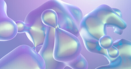 Wall Mural - colorful metallic gradient, flowing reflective waves abstract background. liquid metal, peaceful. 3d