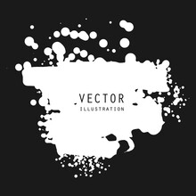 Vector Splats Splashes And Blobs Of White Ink Paint In Different Shapes Drips