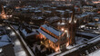 Poland Gliwice Church in winter