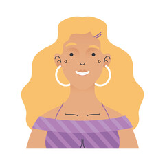 Sticker - blond woman character